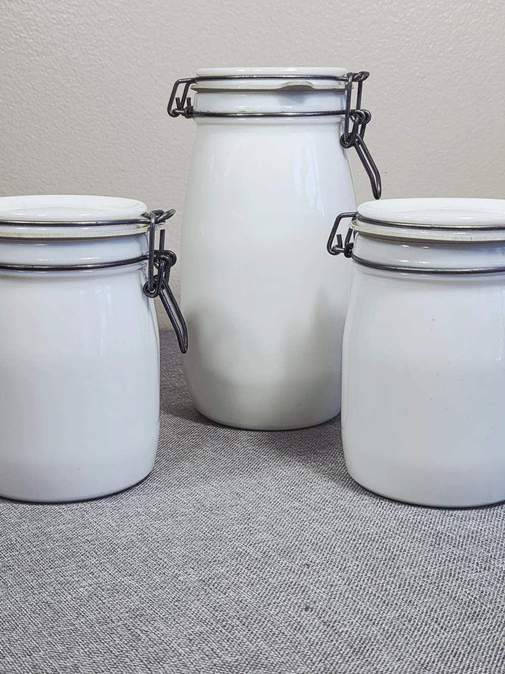Vintage Wheaton Milk Glass Canister Set of 3